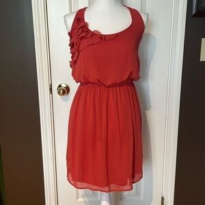 Xhilaration Ruffled Orange Halter Style Dress
